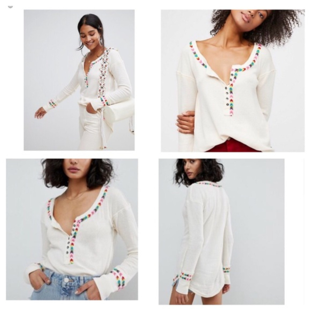 🆕️  Classic Free People Rainbow Thermal Size: XS - Picture 3 of 7